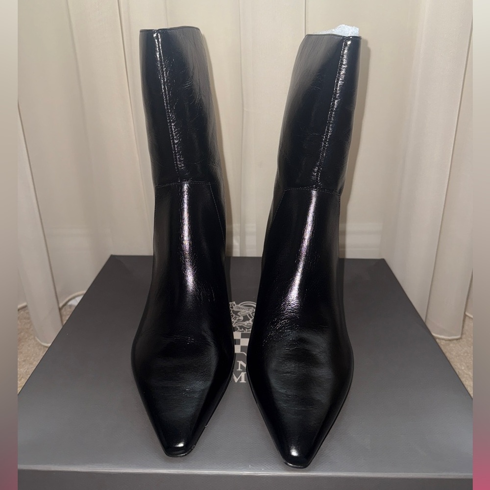 NEVER WORN Vince Camuto Black Heeled Boots with Pointed Toe - Picture 1 of 11